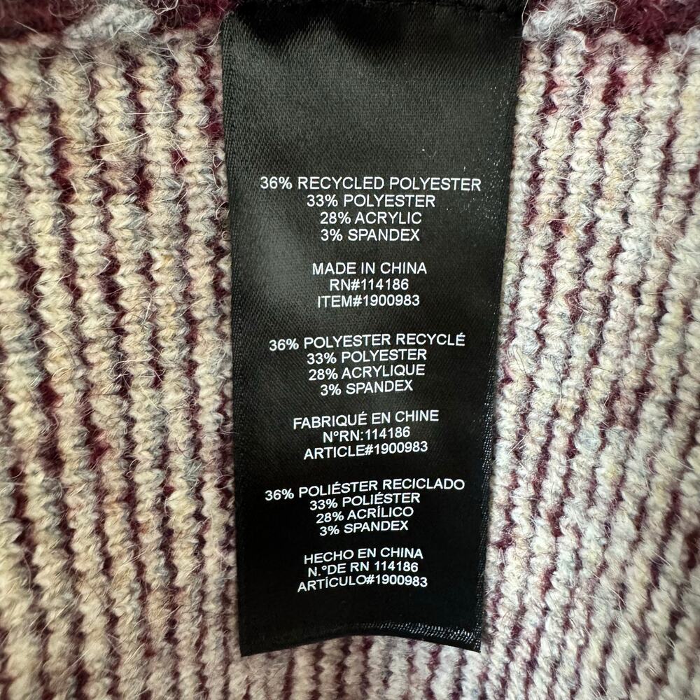 NWT Frye Cardigan Sweater Women's Large Burgundy Boho Southwest Cozy Tribal Open - Picture 9 of 11